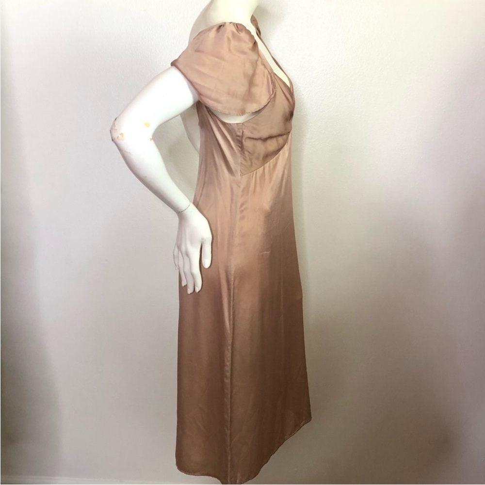 REFORMATION Champagne Silk Cap Sleeve Dress 0 - Picture 4 of 4